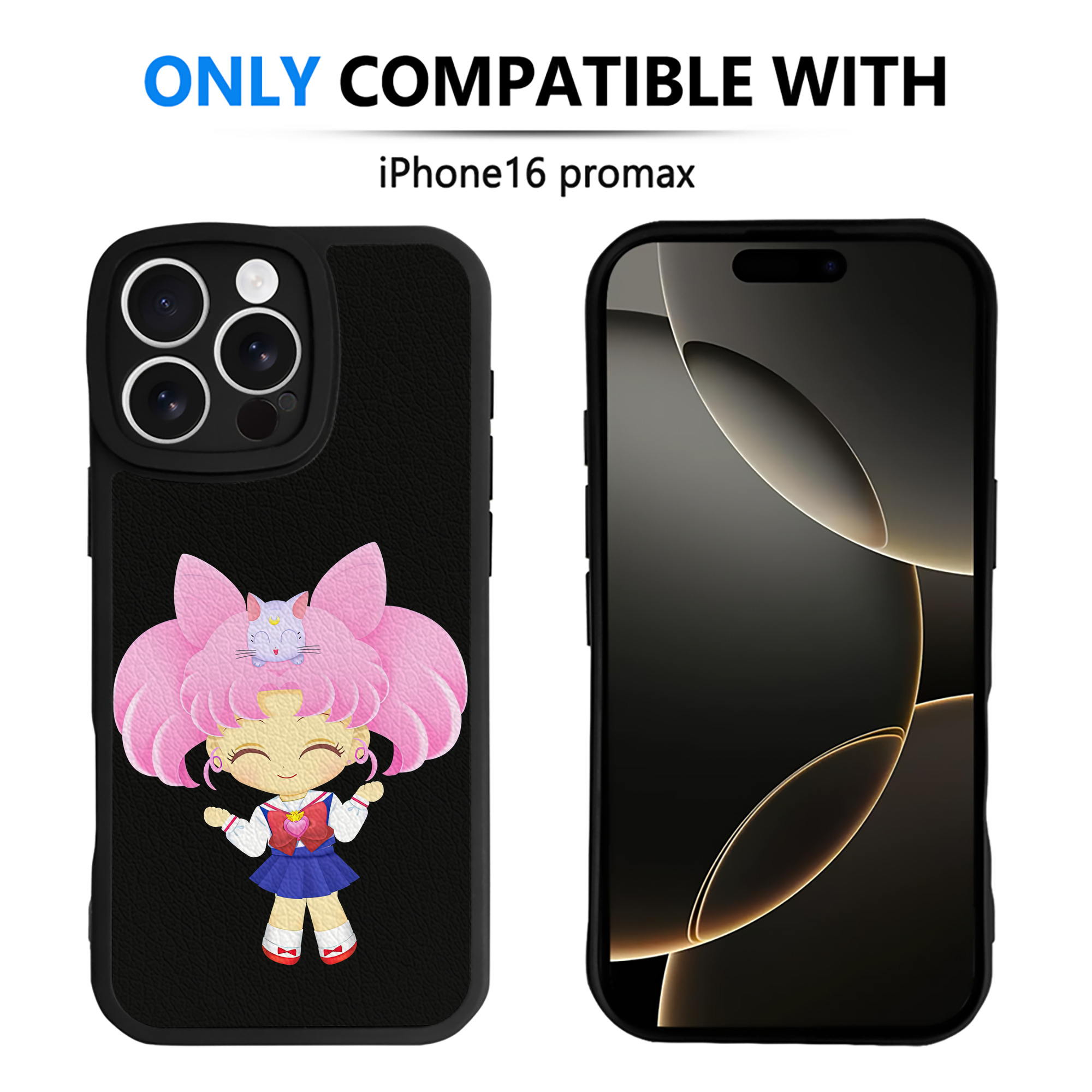 （画像用） 美少女戦士セーラームーン ちびうさ Sailor Moon Chibiusa Tsukino Usagi Small Lady Serenity 【iPhone 16シリーズ対応】シリコンスマホケース（レザー調） 材質：シリコン